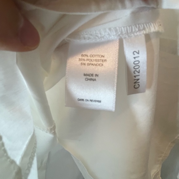 New York and Company Stretch button down white blouse XL - Picture 5 of 7